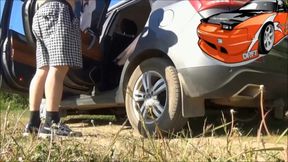 A fan asked to fuck her right by the car-full version