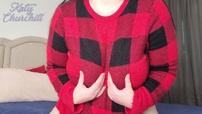 Red Fuzzy Sweater Tease and JOI