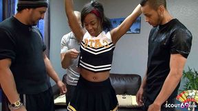 Raw &mdash;  uncut interracial XXX: ebony teen shares BBC with multiple studs