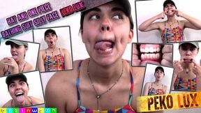 Silly Faces Peko Lux in a Hat and One Piece Bathing Suit HD1080p