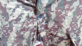 Hot Straight Guy in Gaming Chair I Touch Myself in Military Pants and Cum