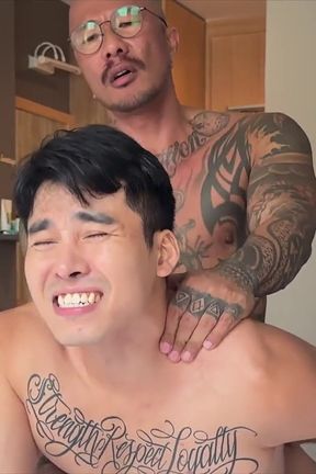 Muscular Asian Damian Dragon Eats Tony Phung Ass Before Bareback Fuck