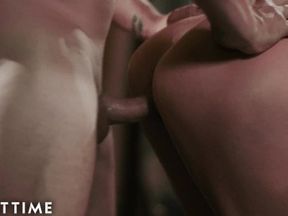 ADULT TIME - Sensual Step-MILFs Fight Over Stepson's Cock At The Dinner Table&excl;