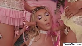 Watch this 3 TS princesses anal each other