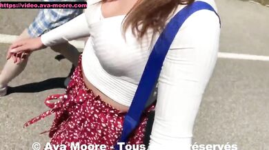 Ava Moore - Extreme Exhib and lesbian fuck with Jade Latour in front of motorists - PORN VLOG