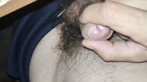 Masturbation with hairy cock