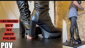 Hard Platform Boots CBT Trampling by Mistress Dolores with Testicle Crushing Handjob! **POV x2 videos**