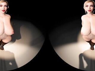 VR - Slender Blond Booty Grows into a PAWG - Breast Expansion and Butt Inflation -180 4k 60fps