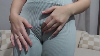 My big ass latina milf girlfriend shows her big ass in blue leggings and does camel toe pussy in the leggings then takes it off and shows her big tits and takes out her vibrator toy then masturbates t