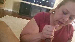 Amateur wife's deepthroat skills put to the test with titanic cumshot