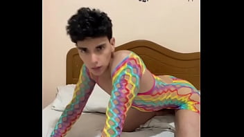 FEMBOY PLAYING WITH HIS DRESS AND JERKING OFF