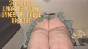 Step-Mom’s Unaware You’re Under the Table Upskirt 4K