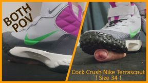 Crushing Cock with Nike Hiking Boots in Size 34EU - CBT Crushing Shoejob with LittleShoes | 035C