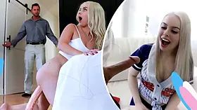 Exxxtra petite - short teenager with perfect figure busted big testicles and cleaned it up with her facehole