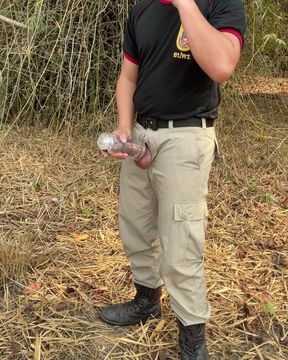 Thai Uniform with Sex Toy Outdoor