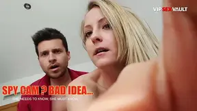 Slim blonde cowgirl rides and sucks cock in hotel room