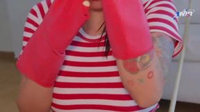 Sexy cleaning girl with yam-sized elastic caboose gets nailed by her boss,