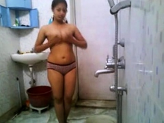 Indian College Babe In Hostel Shower