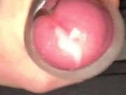 Cumming with a mini stroker