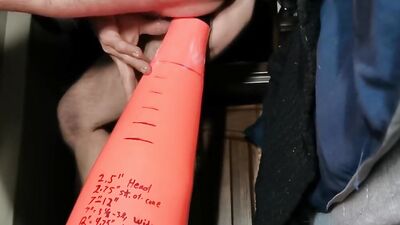 Stretching My Ass Banging XL DickCone Hard