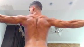 Muscled Colombian Model Flex Show