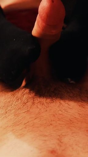 Real Couple: Blowjob to Black Nylon Footjob, Huge Cumshot All Over My Pantyhose Tights