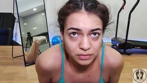 ana spears yoga workout squat clench stretching camel toe