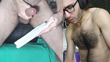 La reaccion! Gay Masturbando Gran pene de 20 centimetros, Gran Lechazo