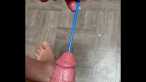 Sounding my big cock