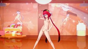 Honkai Impact Griseo Undress Dance Hentai Song Melancholic Sport Top Small Tits Girl MMD 3D Red Hair (CLIP)