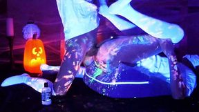 Femboys Muddy Halloween Flip Fuck with Glow Paint