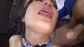 Busty Brunette Japanese Babe Spits &amp; Faps in Group HD Glory Hole Session
