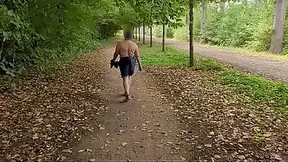 Busty MILF shows off her big natural boobs in public