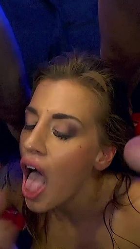 Girl with tattoo Silvia Dellai gets cock in the ass.