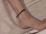 Argentine amputee man rubs his big cock without using his hands and fills everything with cum