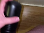 Fucking and wanking with my flashlight with big cumshot
