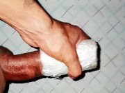 This daddy's rich oiled cock masturbates with his homemade vagina to the rhythm of the music