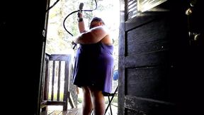 Showering in the water hose. pt 2