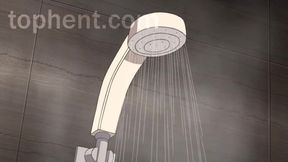 Teen Step-sister ecstasy - cumming inside her during steamy anime fucking bath scene