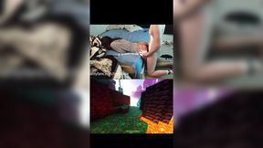 College girlfriend in fishnets rides and gets ravaged like a pixelated playground