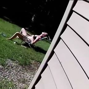 Caught neighbor touching herself and she lets me watch and cum on her