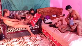 Dirtiest foursome ever, Cum-guzzling orgy with Manik Mia, Sumona, Hanif Pk, Popy Khatun.