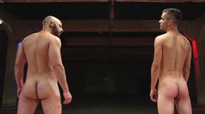 Naked men share the ring for intimate anal fetishes