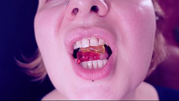 Eating Chewing Fetish: Giantess Vibes. No Chances for Little Jelly TeddyBears!