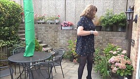 Sexy Crossdresser Alison playinging in the garden