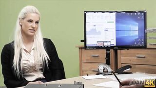LOAN4K Hot  blonde Girl becomes a Slut to get Money for E-shop
