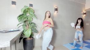 Sniffing My Cleaning Lady's Farts in Secret - By Bella Cruel and Babe - Full Clip