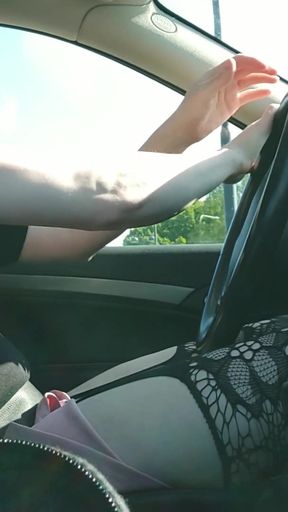 Risky Flashing at a Busy Parking Lot and Cumshot Close to a Highway