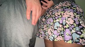 Big-assed Woman Touches a Stranger's Erect Penis. Flash Dick!!