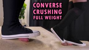 Cock Crushing Full Weight in High Converse Shoes (Edited Version) - TamyStarly - Bootjob, Shoejob, Ballbusting, CBT, Trampling, High Heels, Crush